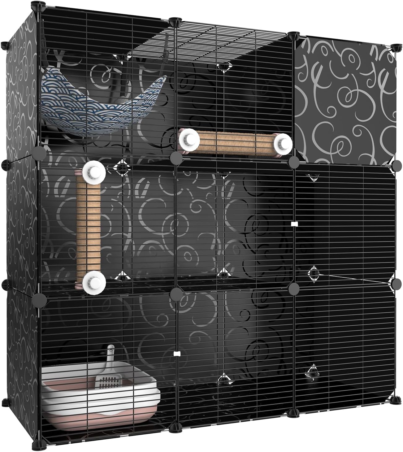 猫 ケージ 大型4段 DIYコンビネーション脱走防止 ペット，キャットケージ Amazon.co.jp: 猫 ケージ 大型4段 DIYコンビネーション脱走防止 ペット