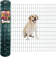 Vista 27 de Valla de alambre soldada con revestimiento de PVC negro de 36 pulgadas x 50 pies, 2 pulgadas x 3 pulgadas 16GA, rollo de cercado de borde de jardín