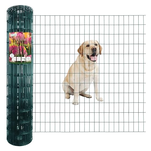 Miniatura 17 de Valla de alambre soldada con revestimiento de PVC negro de 48 pulgadas x 50 pies, 2 pulgadas x 4 pulgadas, 14GA, rollo de cercado de borde