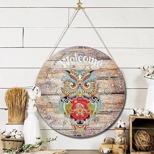 Miniatura 5 de ZSNUOK Letrero intercambiable con pintura de diamante de bienvenida para porche delantero, 5D con forma especial de taladro de diamantes de