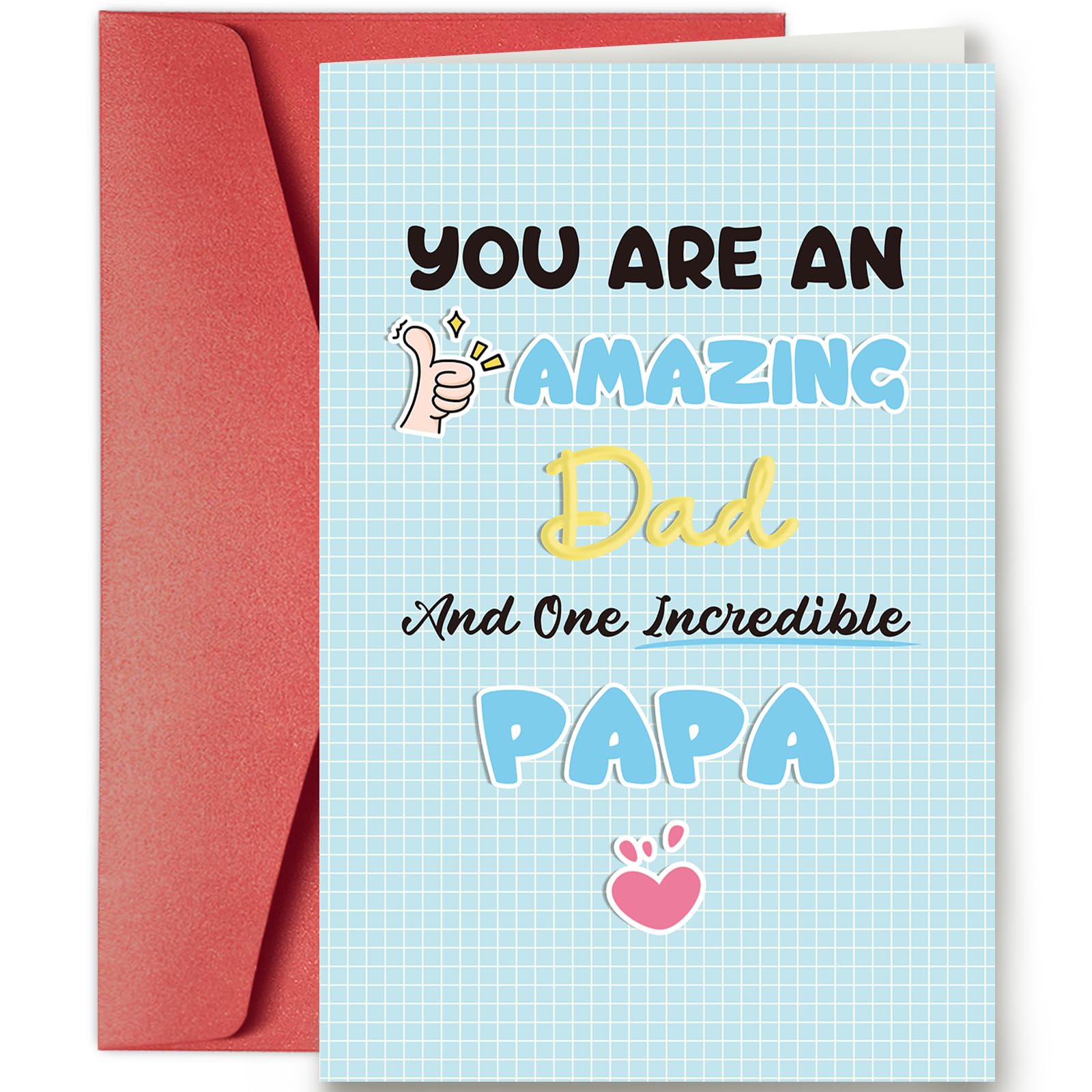SuperShunhu Funny Father’s Day Card for Him, Cute Birthday Card for Dad Papa, Birthday Card for Daddy, Amazing Dad Card, Bday Gift from Wife Children,