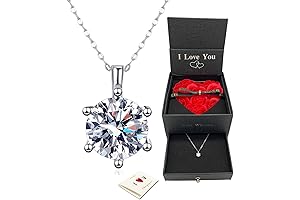 Anniversary Gift Necklace for Wife from Husband, Moissanite Diamond Pendant