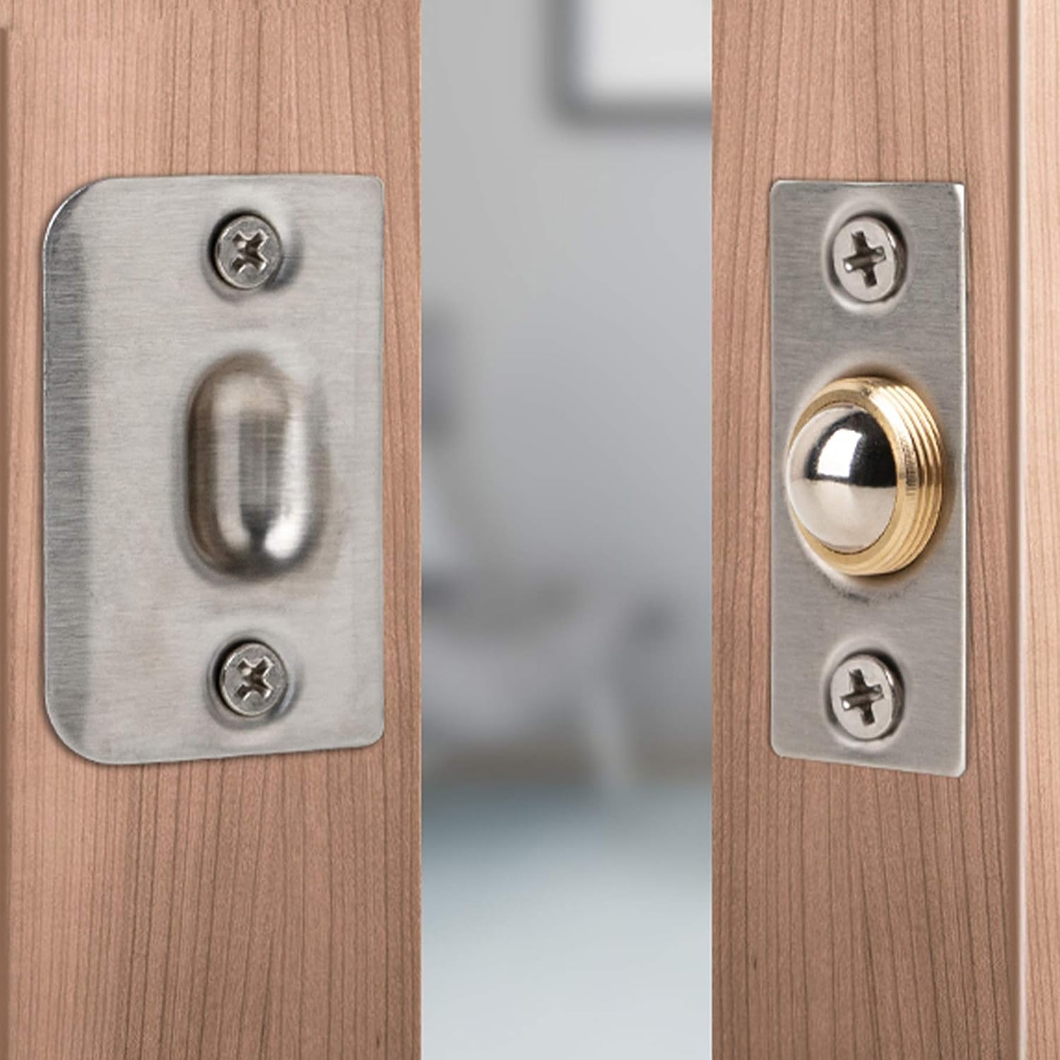 YSDMY 2 Pcs Door Ball Catch with Screws,Door Latches for Internal Door Stainless Steel Cabinet Door Ball Catch Cabinet Door Ball Lock,Adjustable Roller Ball Door Catch for Kitchens Cupboards - Image 4
