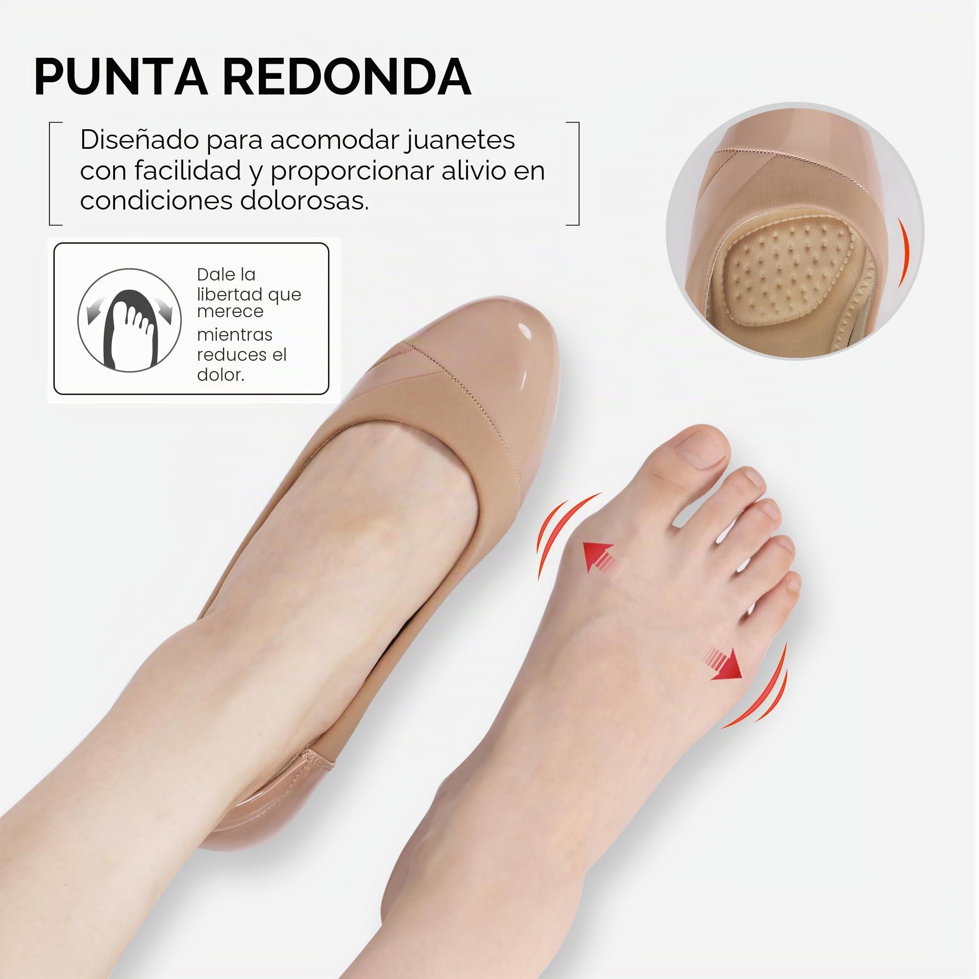 Ortho+rest Zapatos de Vestir para Mujeres con juanetes Tacón bajo ortopédico Slip on Mocasines Ortopédicos Bombas (39,Beige)