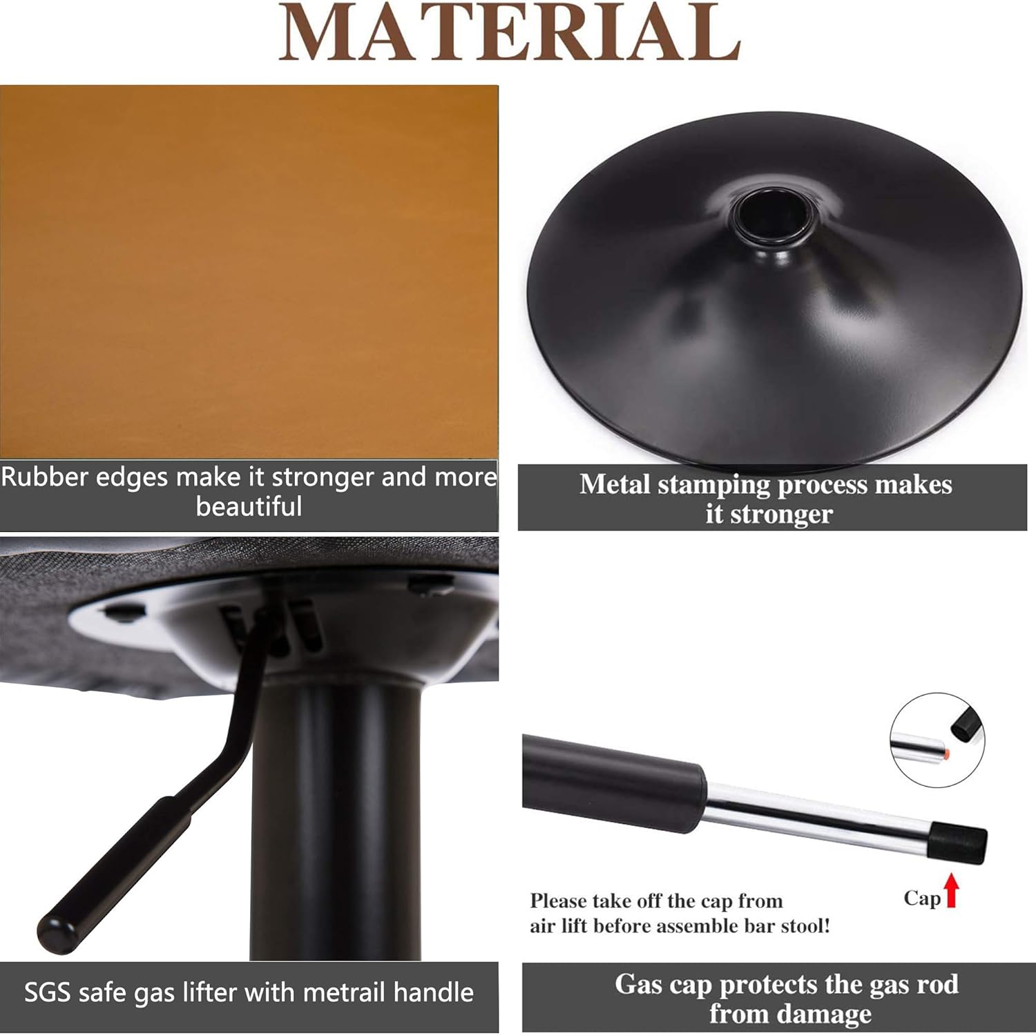 Frее Shірріng 🛒 Glitzhome Mid Century Bar Stools Set of 2 Vintage Swivel Leather Bar Chair with Backrest and Footrest, Modern Pub Kitchen Counter Height Barstools, Mustard Yellow