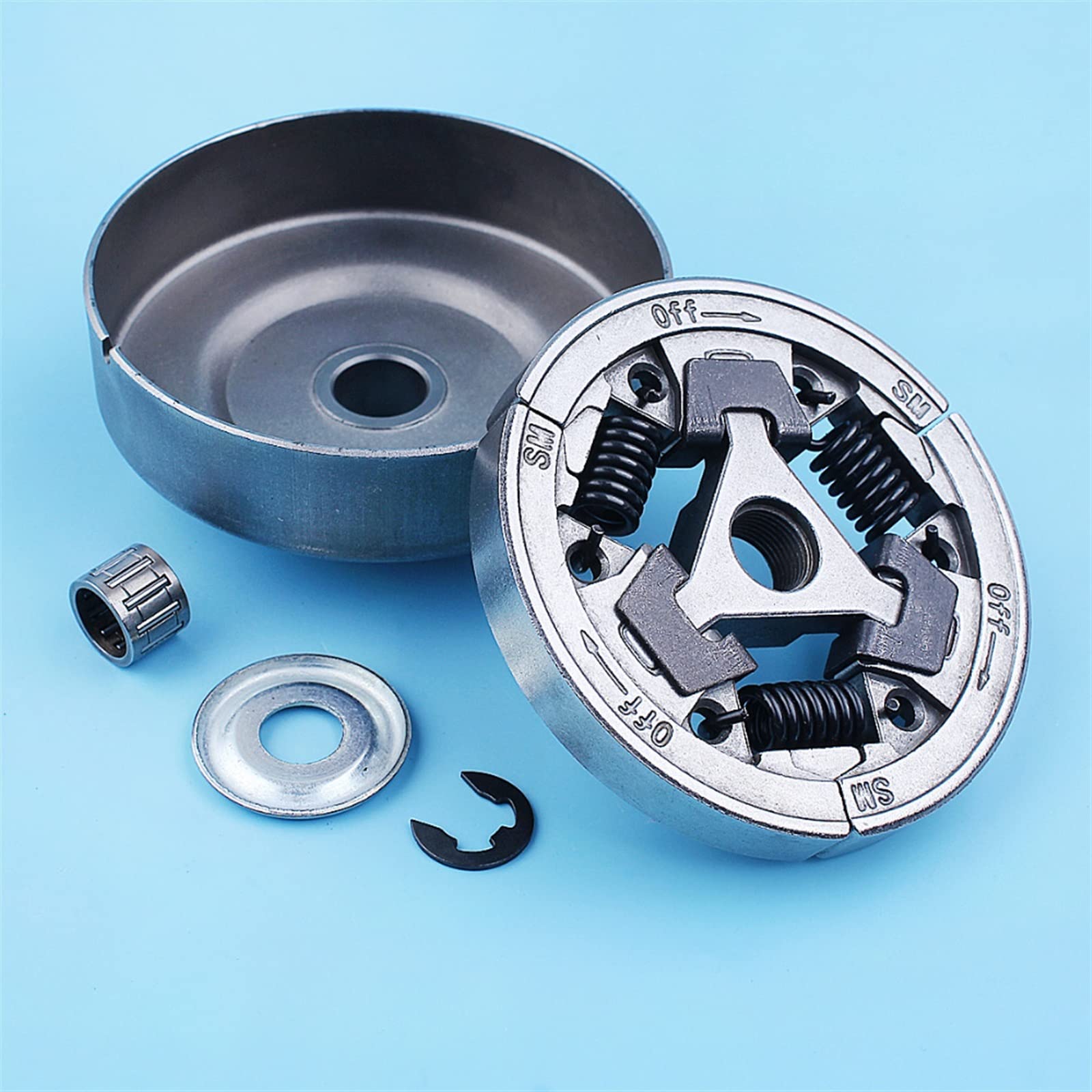 3/8quot;-7T Kit de cojinete de Tambor de Embrague de piñón Recto Apto for Stihl MS391 MS311 MS 391 311 Arandela de Motosierra E-Clip Piezas de Repuesto