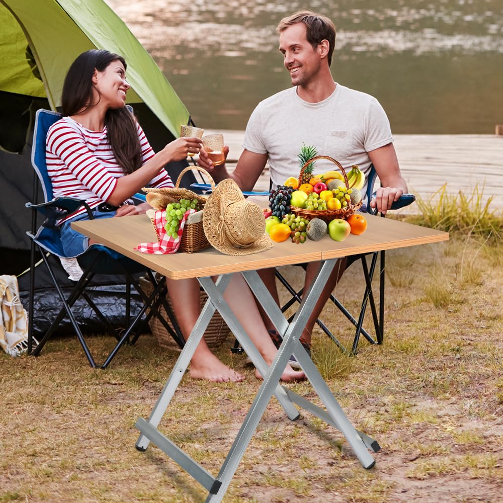 OHMG Gartentisch, klappbar, quadratisch, Perla, hoher Tisch, zusammenklappbar, Cocktail/Bistro/Stehtisch/Bar, klappbarer Tisch, Terrassenmöbel für den Garten, Außenbereich (60 x 60 x 52 cm - 1P)