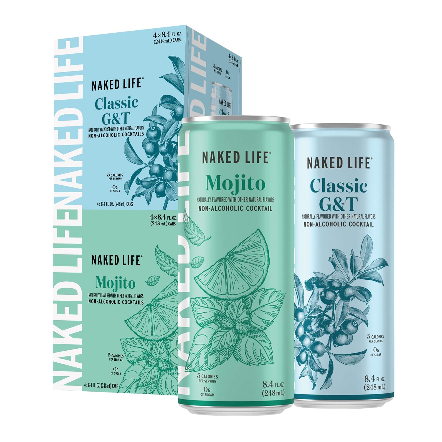 Amazon.com: Naked Life Non-Alcoholic Drinks, Mojito 8.4 Fl Oz Cans