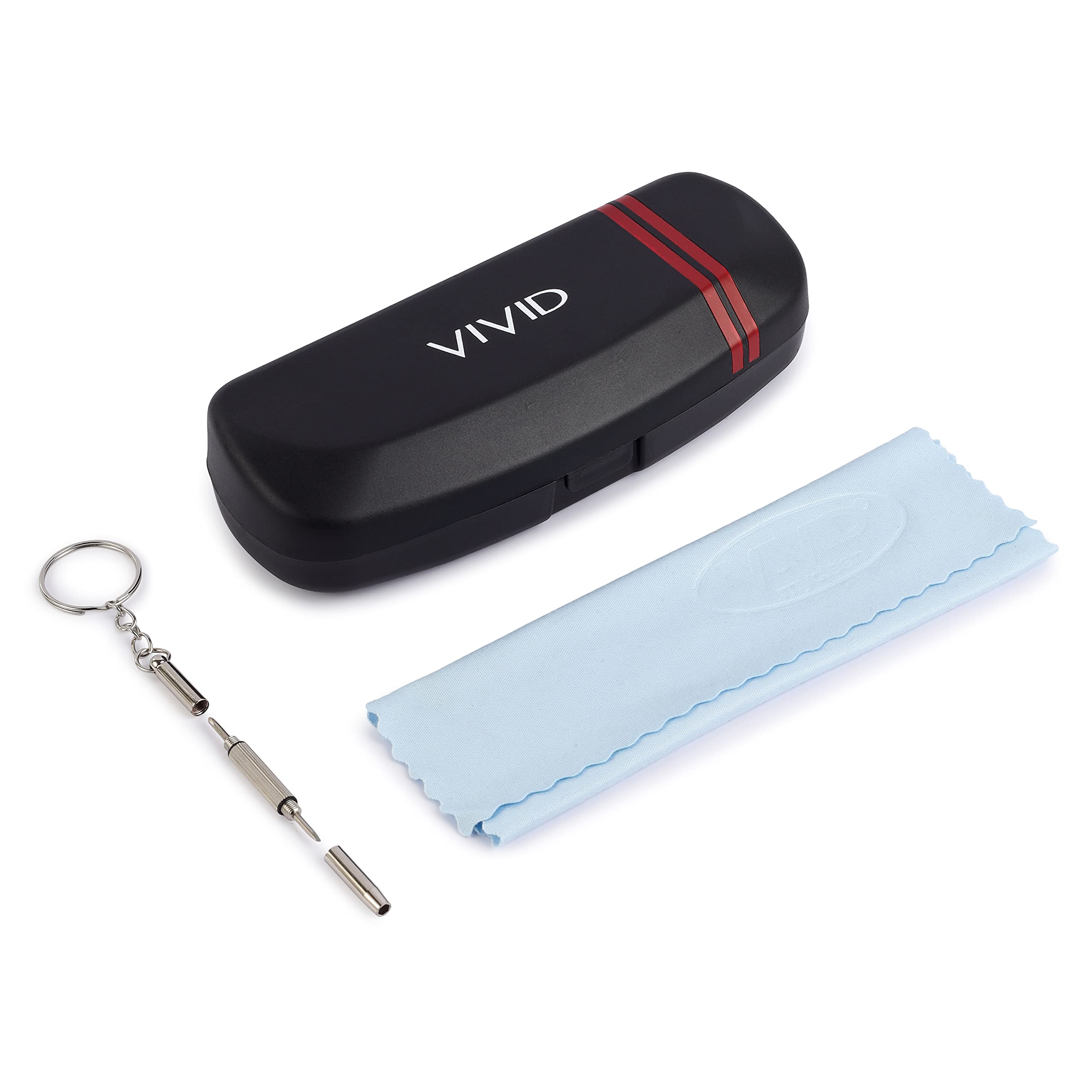 VIVIDVividVisionInt® 3 IN 1 Unisex Hard Shell Protective (SPECS Case-CLEANING CLOTH -SCREW Driver) Eyeglasses Spectacles Cover Box For Men & Women Can Fit Small/Normal Size SUNGLASSES AP-271
