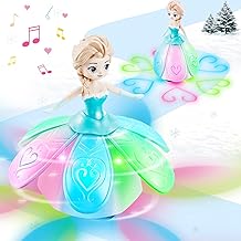 Girl Toys Age 4-5,Birthday Gifts for 1 2 3 4 Year Old Girls,Dancing Princess Interactive Spin Robot Toys for Girls with Colorful Flashing Lights & Music,Christmas Festival Gifts for Toddler Kids