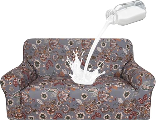 Vista 42 de ALIECOM Fundas 100% impermeables para sofá de 3 cojines, fundas para sofá aptas para mascotas, lavables para perros, fundas elásticas estampadas