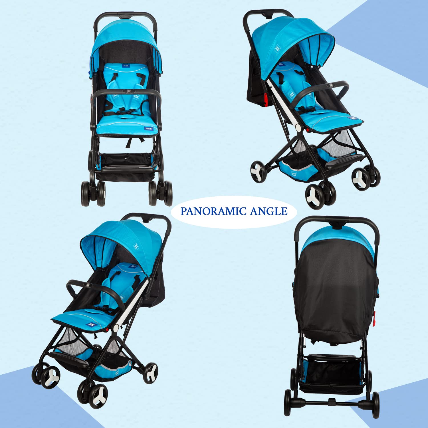 Mee Mee Premium Portable Baby Stroller Pram with Compact Tri-Folding (Light Blue), 1 Count (Pack of 1) (MM-50L_Light Blue) 2