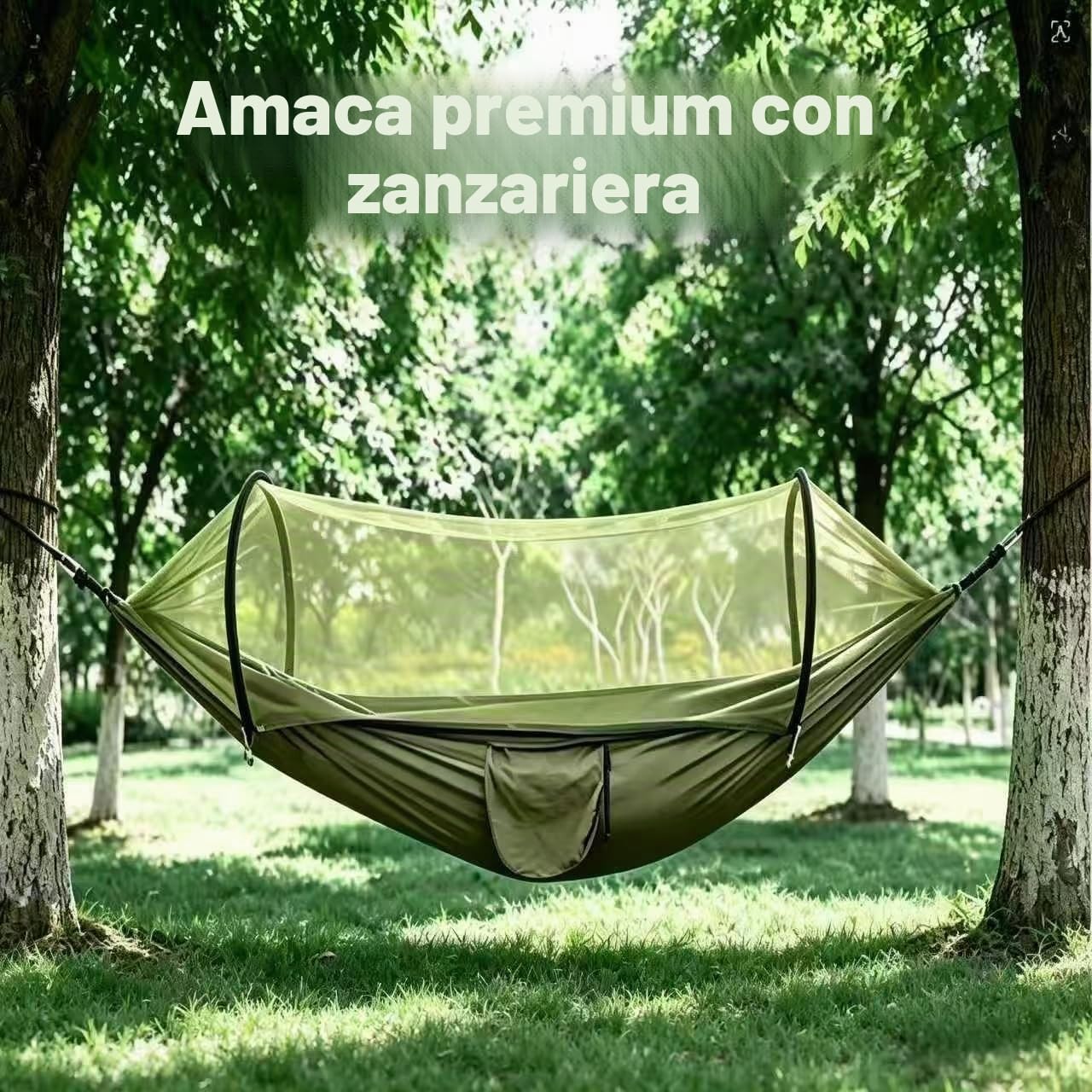 Amaca da Campeggio con Zanzariera 270x140cm Ultraleggera Nylon Capacità 300kg Portatile con Borsa
