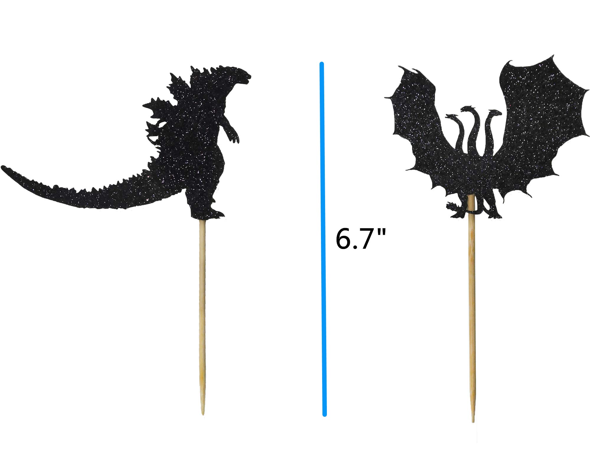 Buy Black Glitter Godzilla Cupcake Toppers,GodzillaKing of The