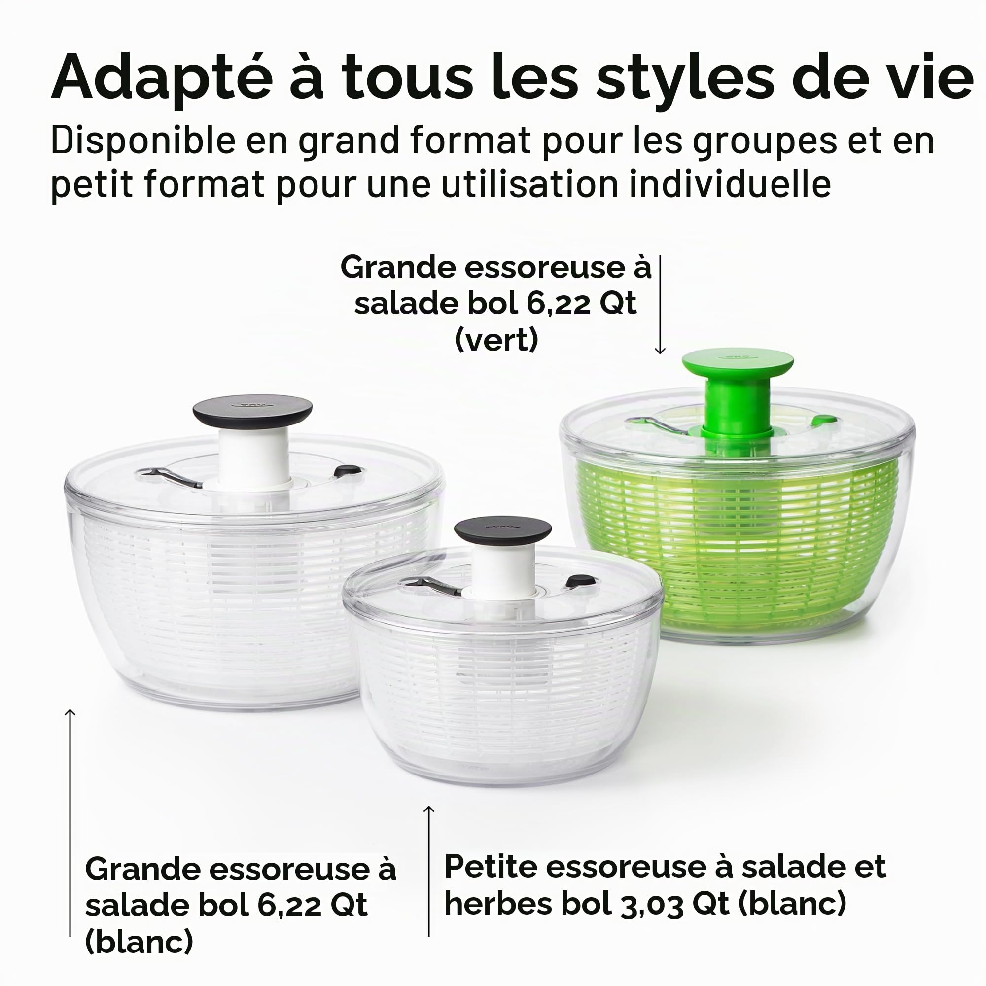 OXO Good Grips Essoreuseà salade et herbes Transparent