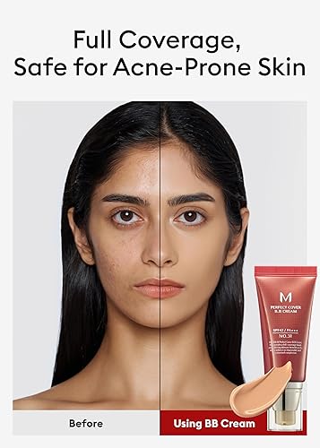 Miniatura 10 de MISSHA - Crema BB M Perfect Cover 23 SPF 42 PA 50 mL ligero multifuncional maquillaje de alta cobertura para ayudar a infundir humedad para una piel