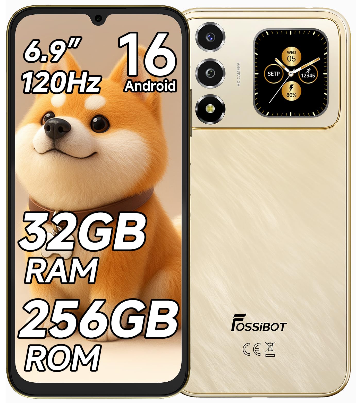 Amazon | FOSSiBOT S7 SIMフリー スマホ 本体 32GB RAM+256GB ROM 最大