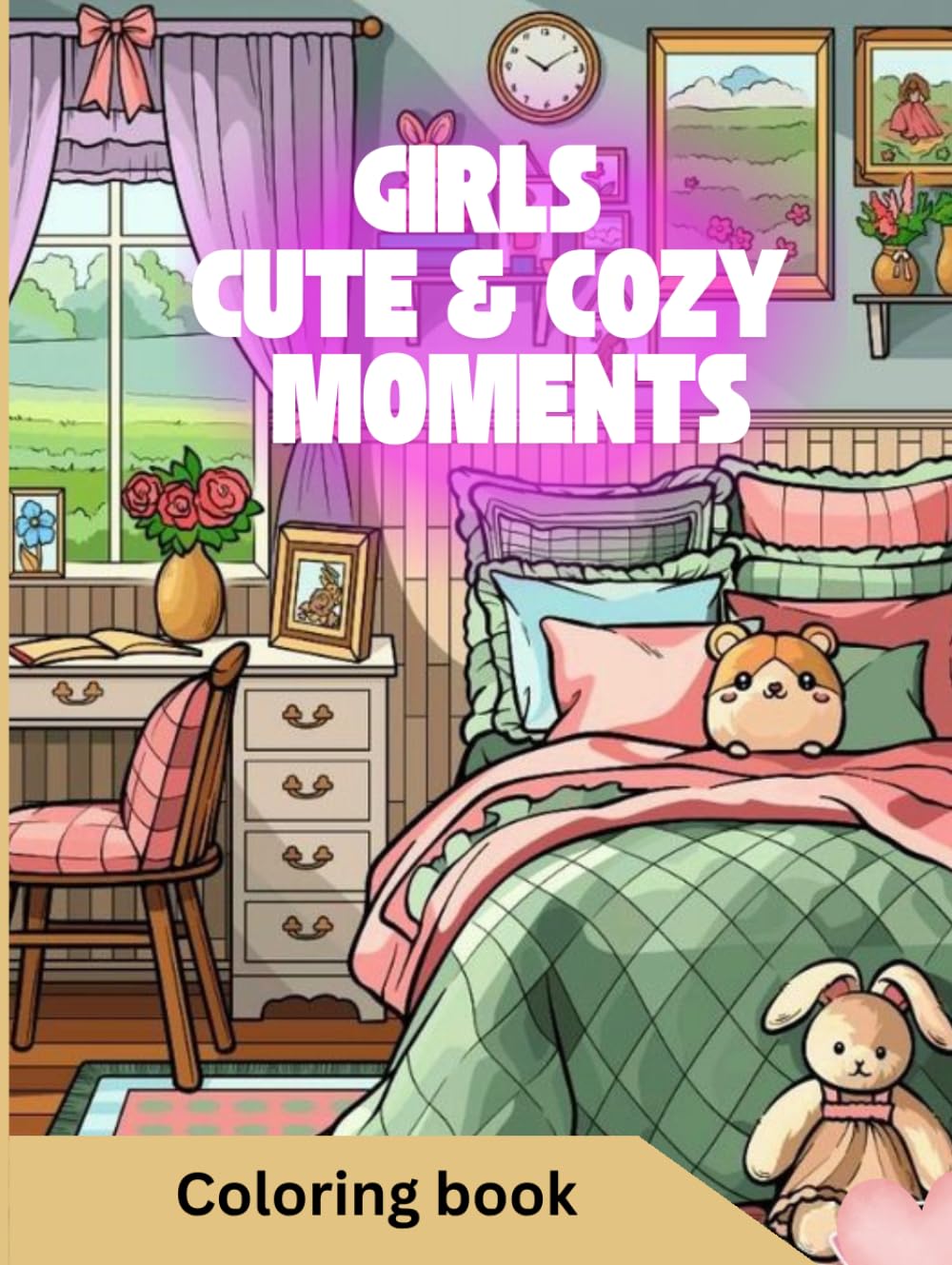 Girls Cute and Cozy Moments Coloring pages for Teens and Adults: Relaxing coloring book