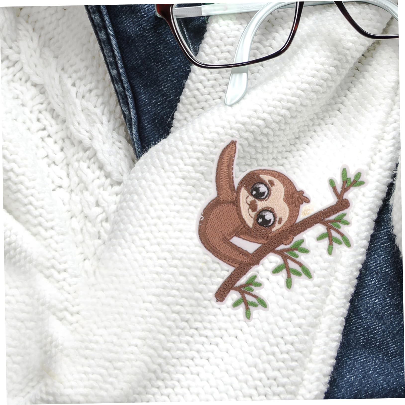 NUOBESTY 40stücke Aufnäher Zum Aufbügeln Form Von Niedlichen Sloths Dekorative Flicken Für Kleidung Hüte Und Taschen Zum Reparieren Und Verzieren Von Textilien