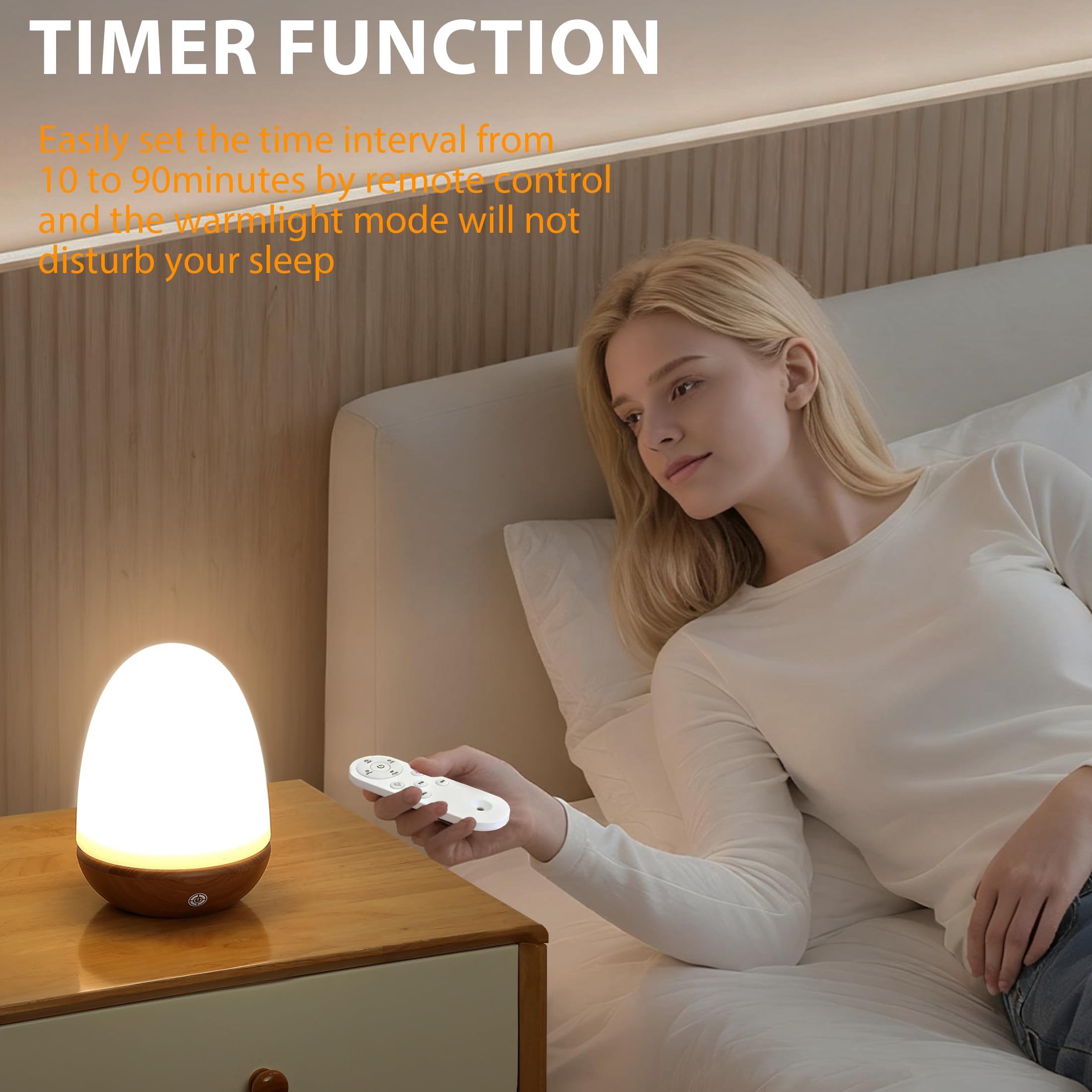 Tageslichtlampe 15000 LUX Lichttherapielampe mit Fernsteuerung LED Simulation Walnuss Holzmaserung