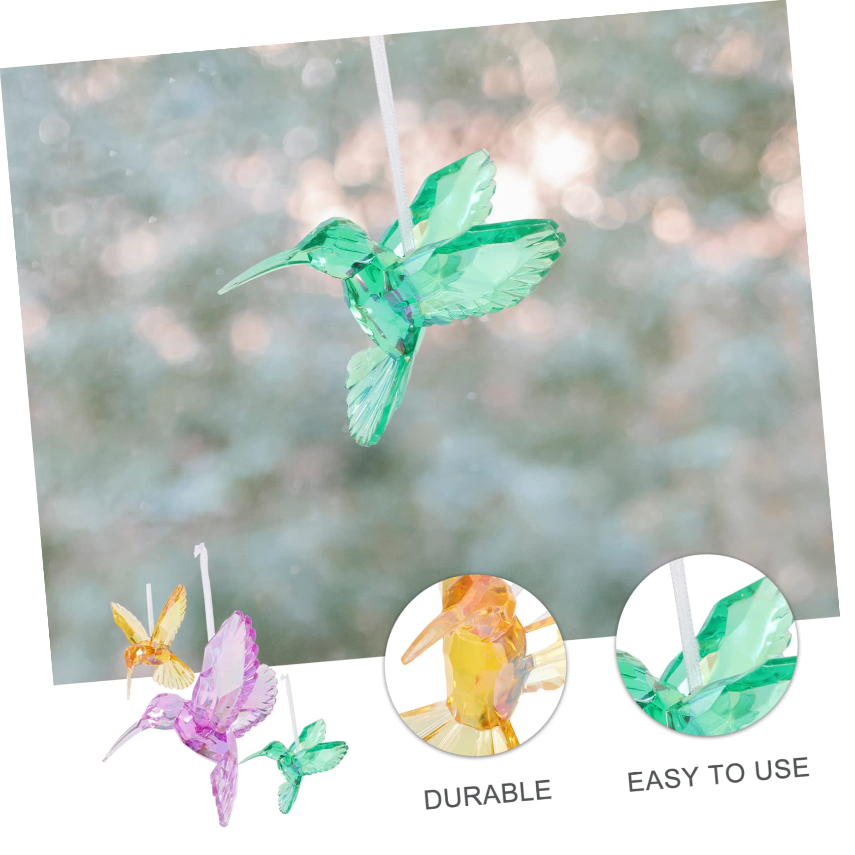STOBAZA 9stücke Teiliges Hummingbird Ornament Transparentem Irideszentem Design Dekorative Vogelanhänger Für Weihnachten Hochzeiten Und Partys Für Wohnräume Und Garten