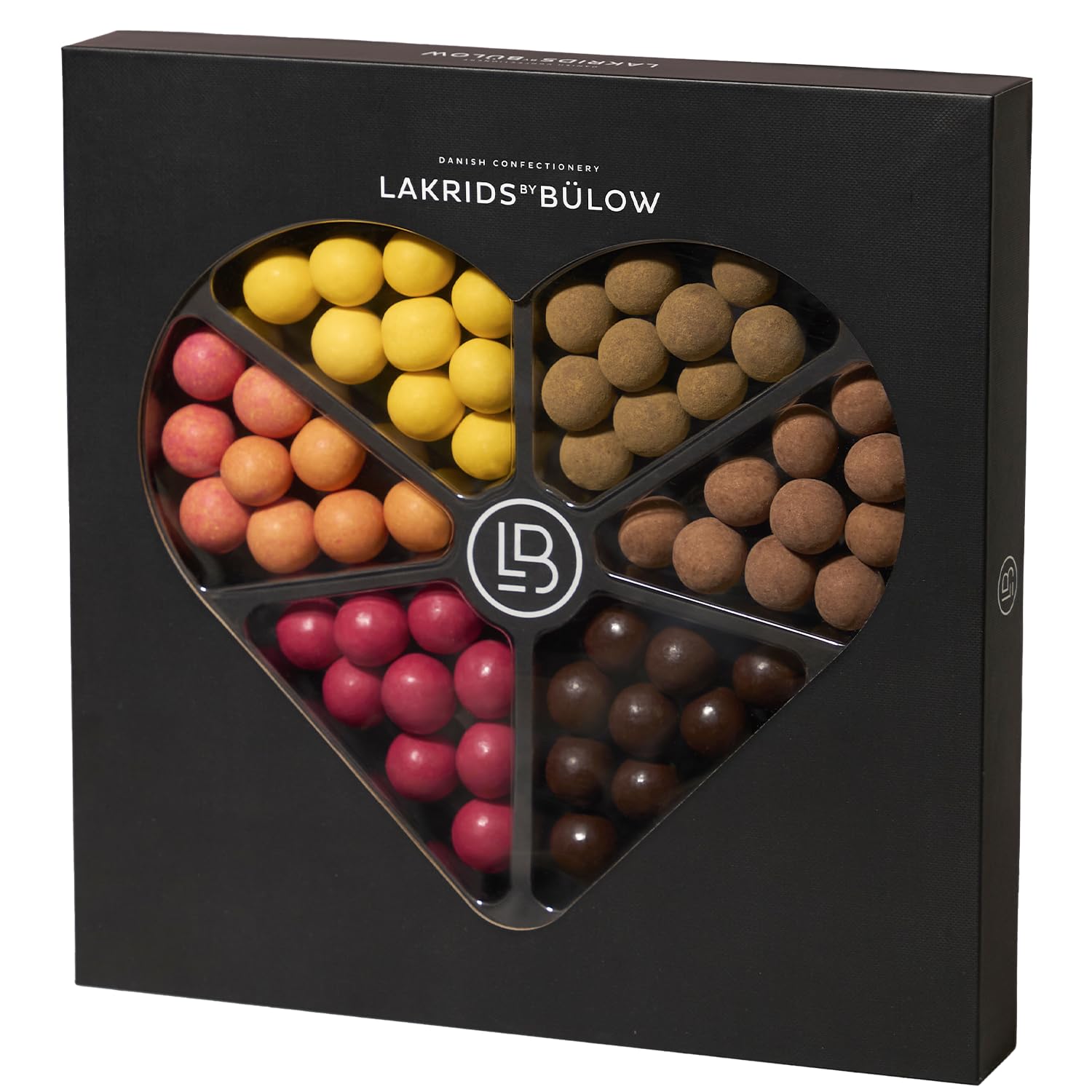 LAKRIDS BY BÜLOW Love Selection Box · 450g · Gourmet-Geschenk mit Dänischen Gourmet Lakritz-Kugeln in edler Herz-Geschenkbox