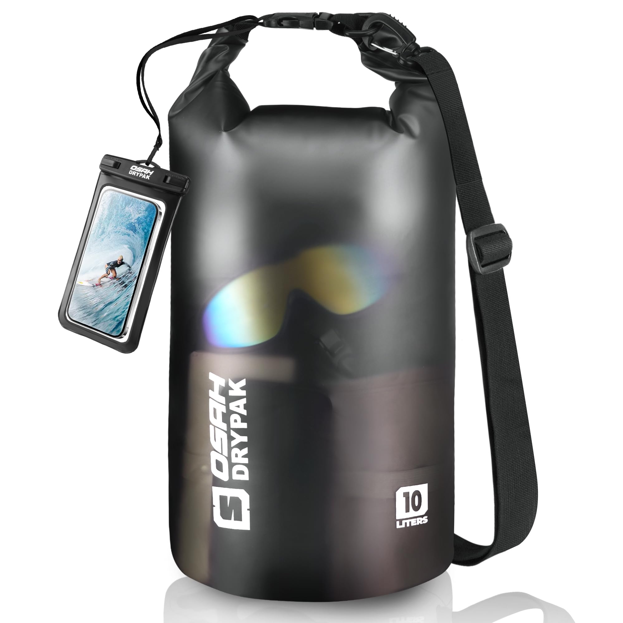 OSAH DRYPAK Dry Bag wasserdichte Tasche 5L/10L/20L/30L/40L Drybag Rucksack Wasserdicht Beutel mit Schultergurt und Wasserfester Handyhülle für Wassersport, Kajakfahren, Bootfahren, Camping