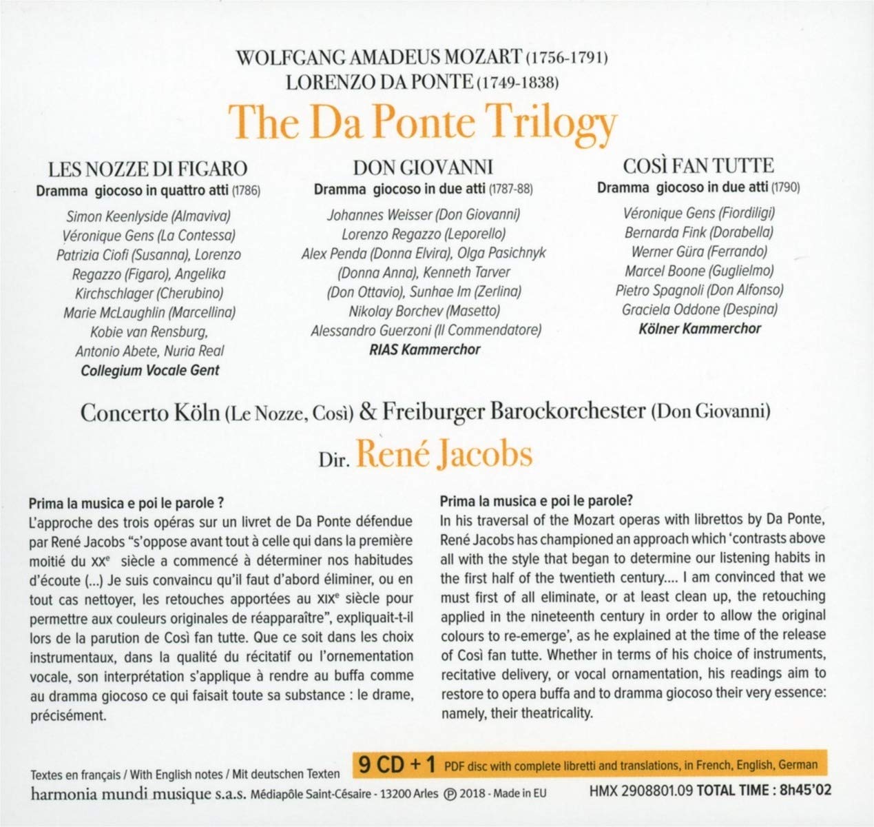 DA PONTE TRILOGY