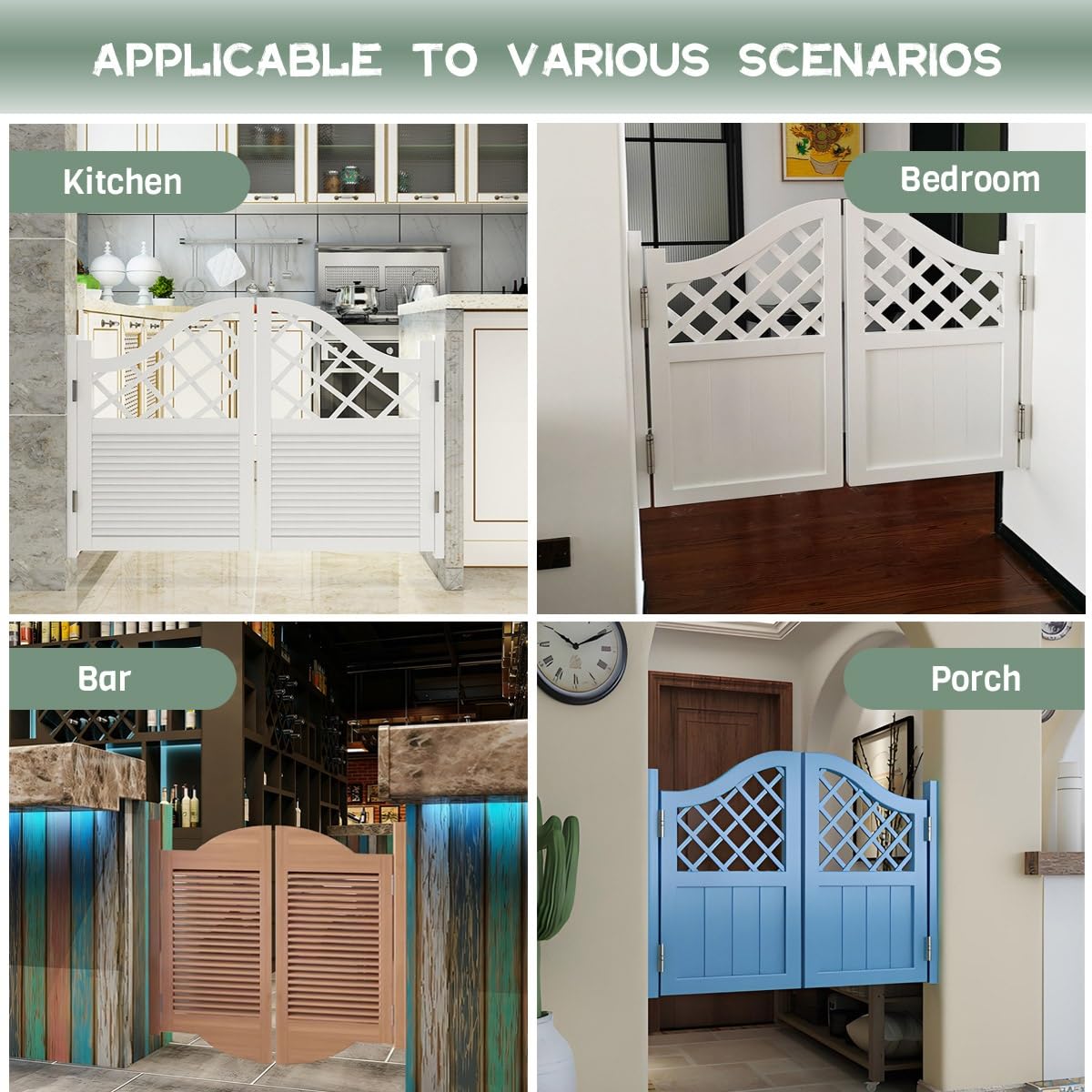 Porta Saloon Cucina, Porta Oscillante Interno in Legno, Porte Del Caffè, Doppia Apertura Terrace Louver Gate Cancello, Per Cucina Ristorante Terrazza