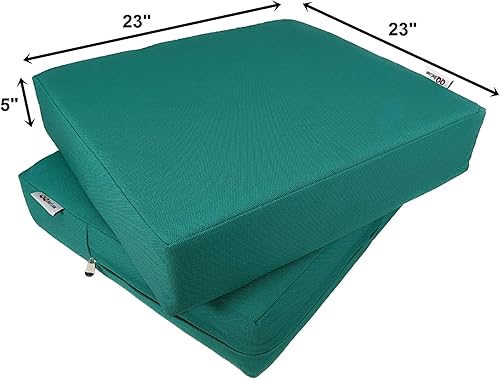Miniatura 3 de Paquete de 2 cojines de plataforma de espuma viscoelástica para patio al aire libre con funda interna impermeable, tamaño 23 x 23 x 5 pulgadas,