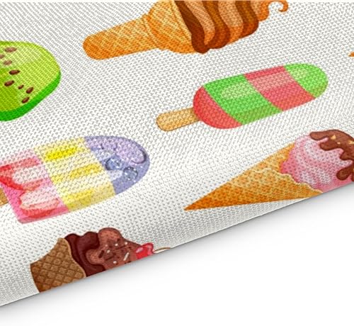 Miniatura 3 de Juego de 4 manteles individuales con diseño de helado de comida, lavables, impermeables, para decoración de mesa de comedor, 18 x 12 pulgadas