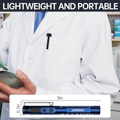 Vista 42 de RISEMART Luz de bolígrafo para enfermera, luz LED médica recargable, blanco cálido/frío y atenuación continua, luz médica portátil para enfermera