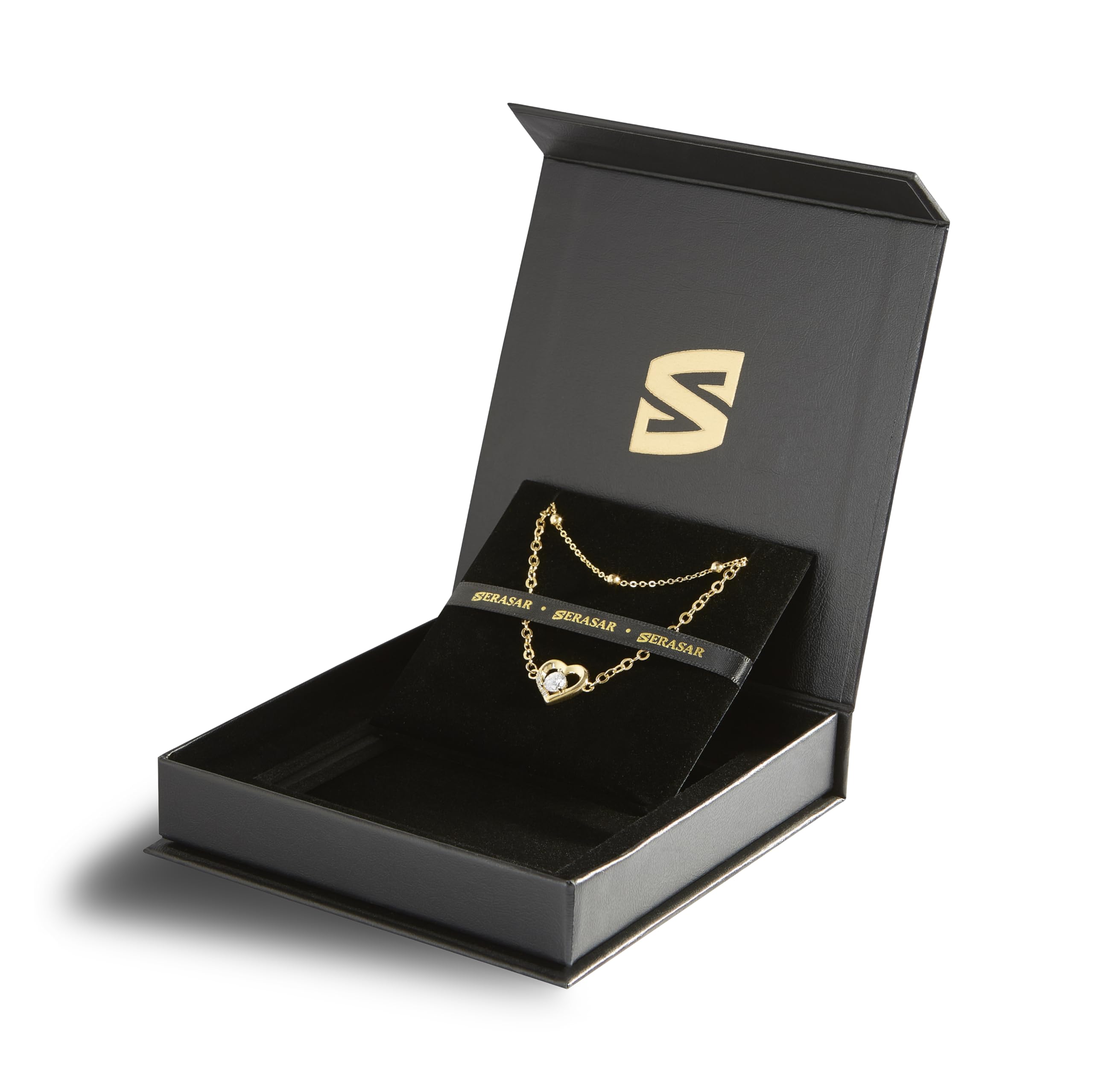 SERASAR | Bracelet de Cheville Premium Femme | Acier chirurgical 316L | Plaqué or Véritable 18 Carats | Longueur Réglable | Quatre Couleurs | Boîte à Bijoux Incluse
