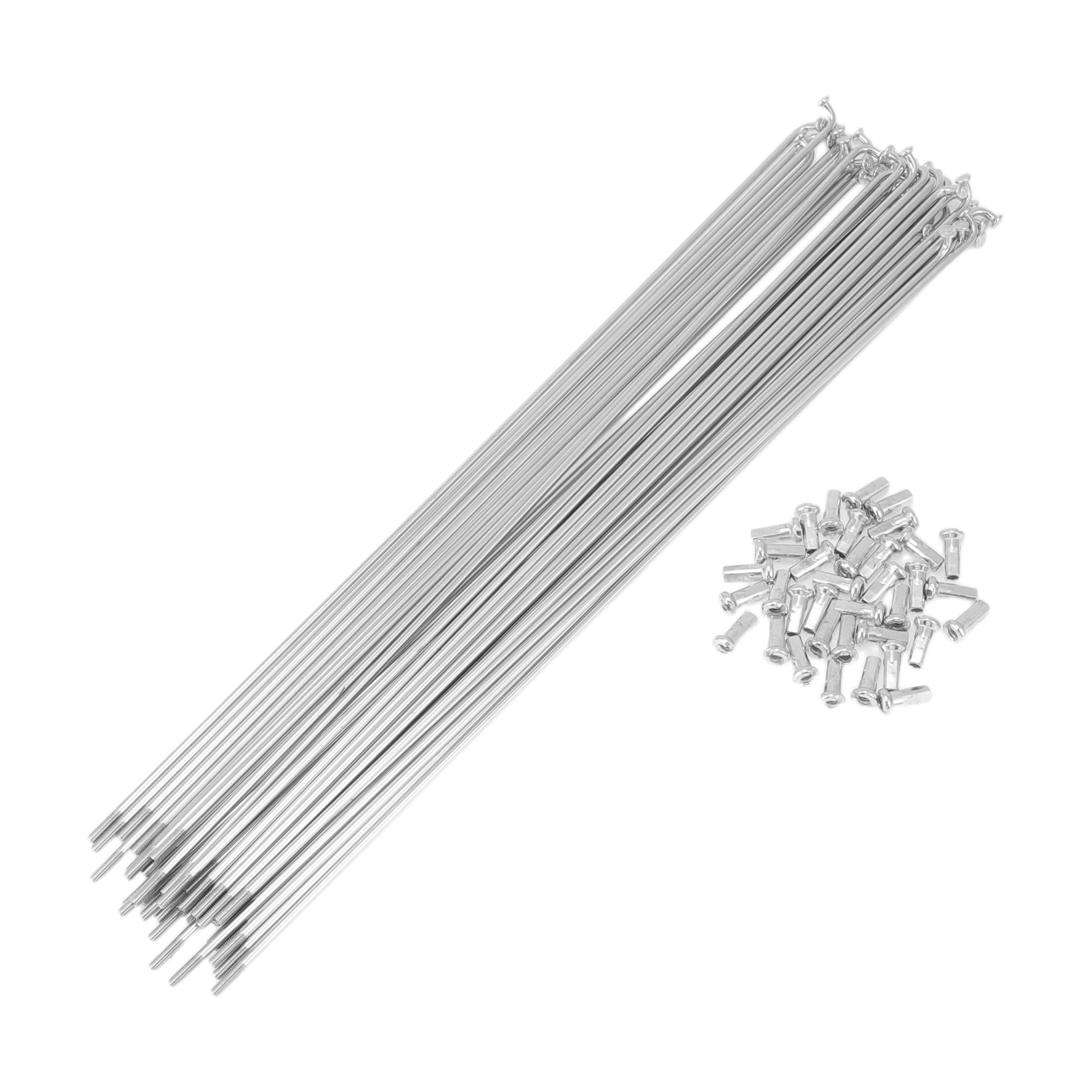 Motoforti 36 Set 12G Bicycle Spokes 285mm Bike Wheel Spokes 45 Steel Galvanized Silver Tone
