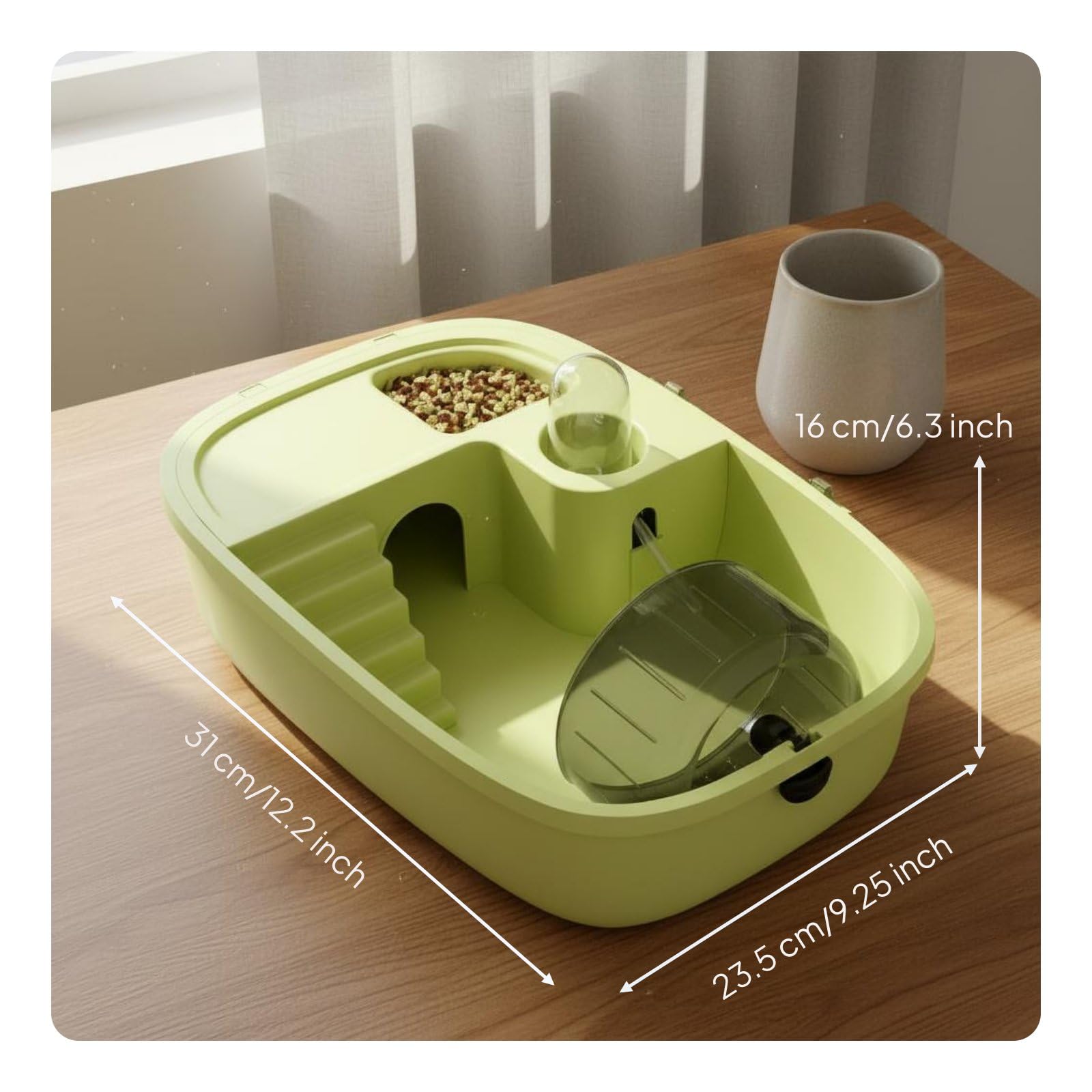 Cage pour Hamster Habitat Complet Transparent Panoramique Ventilé avec Bol Alimentaire Roue d'exercice et Bouteille d'eau Intégré Adapté aux Soins Quotidiens et Déplacements, Color to 3