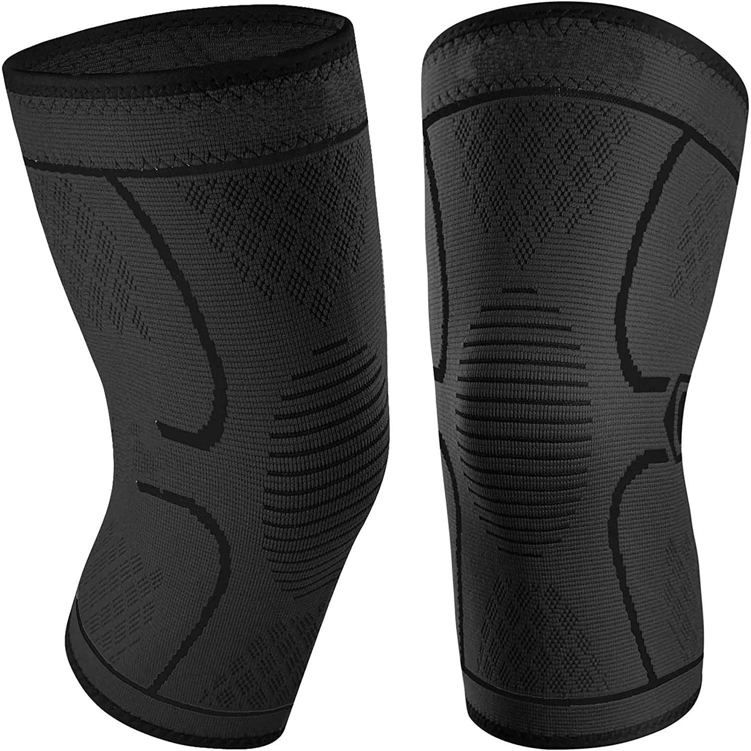 serveuttam® Knee Support for Men (1Pair) –Ortho Knee Cap Women | Knee Sleeves for Running Jogging Gym Squats | 4 Way Compression Knee Sleeves | Sleeves for Sports Arthritis Pain (Grey Black, S) (B08XNXNQR2) Amazon Price History, Amazon Price Tracker
