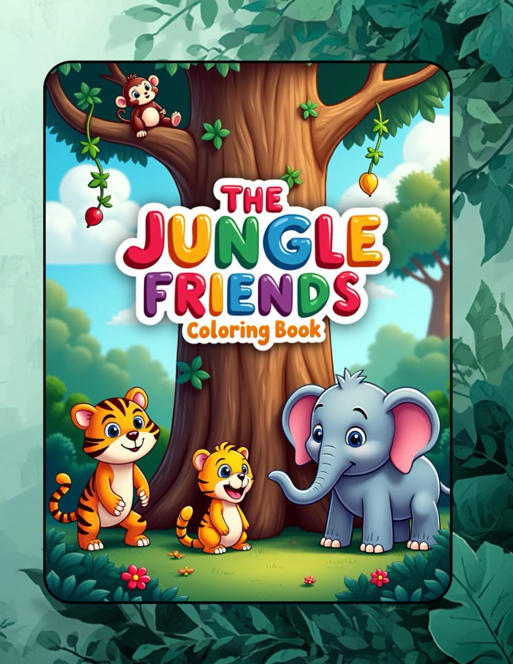 The Jungle Friends -coloring book: A Cute Animal Coloring Adventure with Lions, Monkeys, Elephants & More | Perfect for Toddlers, Preschoolers & Kids Ages 3–10