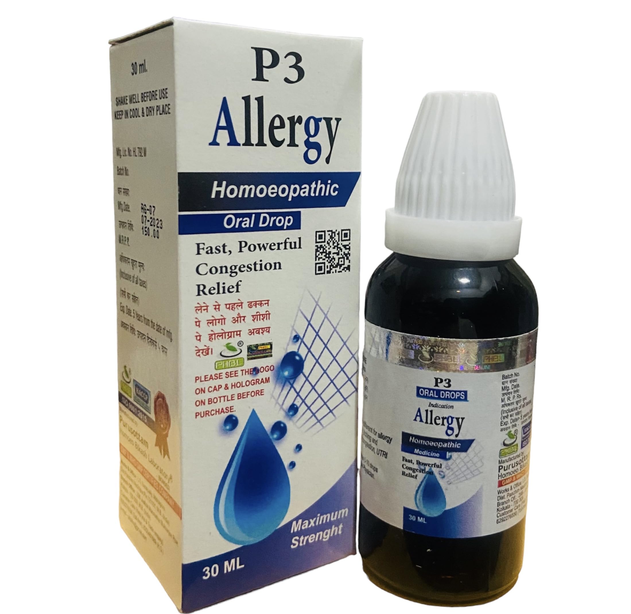 ABA11 PHBL P3 Allergy Drop Homeopathic Medicine (30ml) - SET OF 2 Bottle (B0CBNJN5V5) Amazon Price History, Amazon Price Tracker