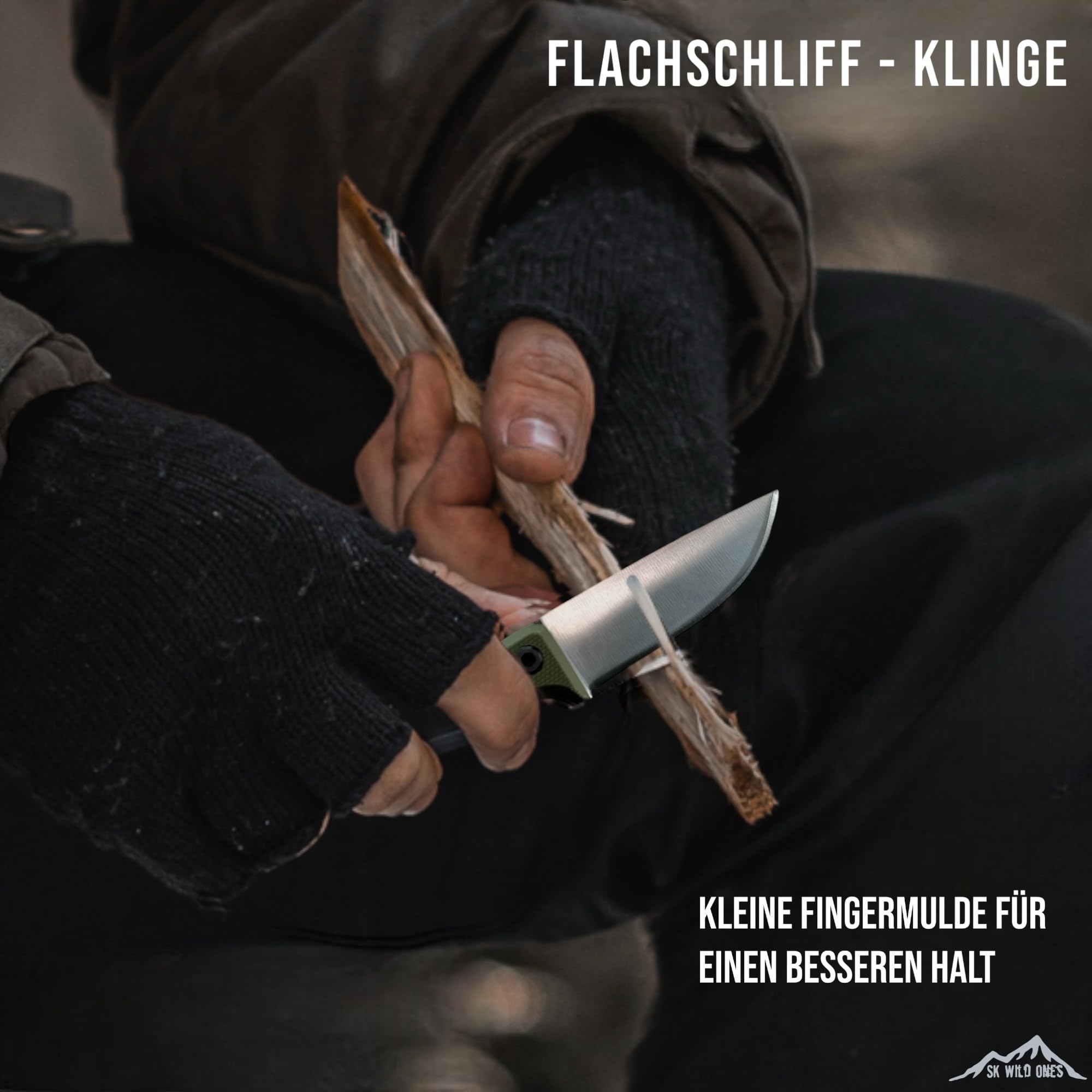 SK Wild Ones® Neck Knife – Compact Outdoor Knife with Fixed Blade & Necklace Carry – G10 Handle – EDC Outdoor Knife – Made of 440C Stainless Steel – Green – Bragi 42a