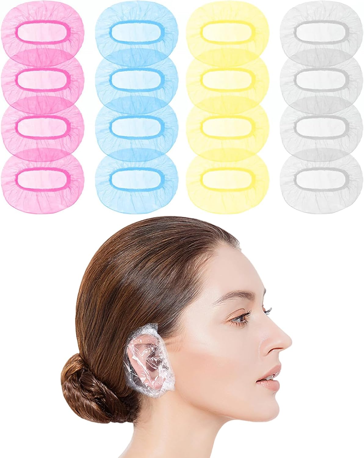 100 Pack Ear Covers for Shower Disposable Ear Protectors for Shower