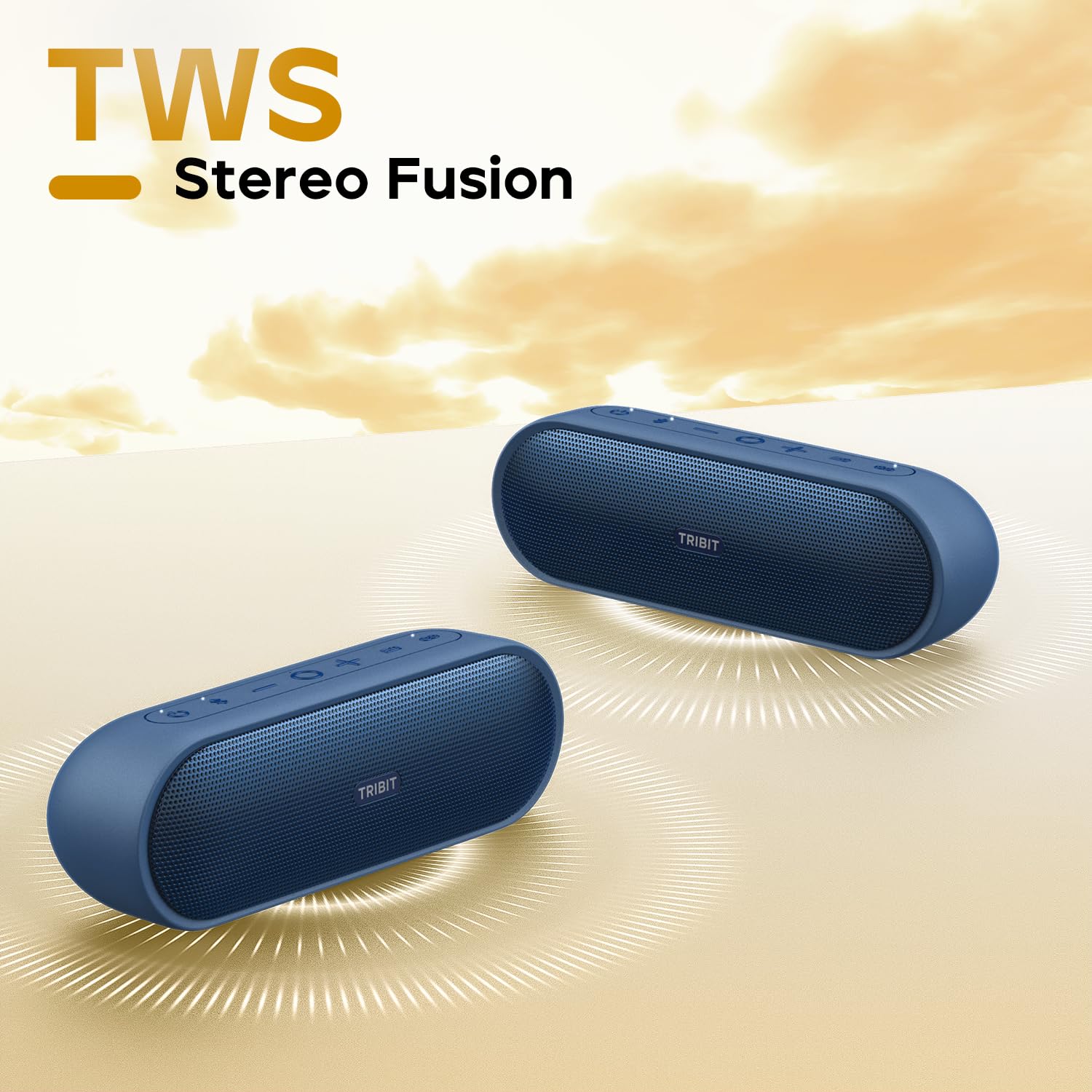 Tribit Przenośny głośnik Bluetooth XSound Plus 2, bezprzewodowy głośnik 30 W z XBass, IPX7, 24 godziny odtwarzania, dźwięk stereo, głośnik Bluetooth 5.3, na imprezę, do samochodu, podróży