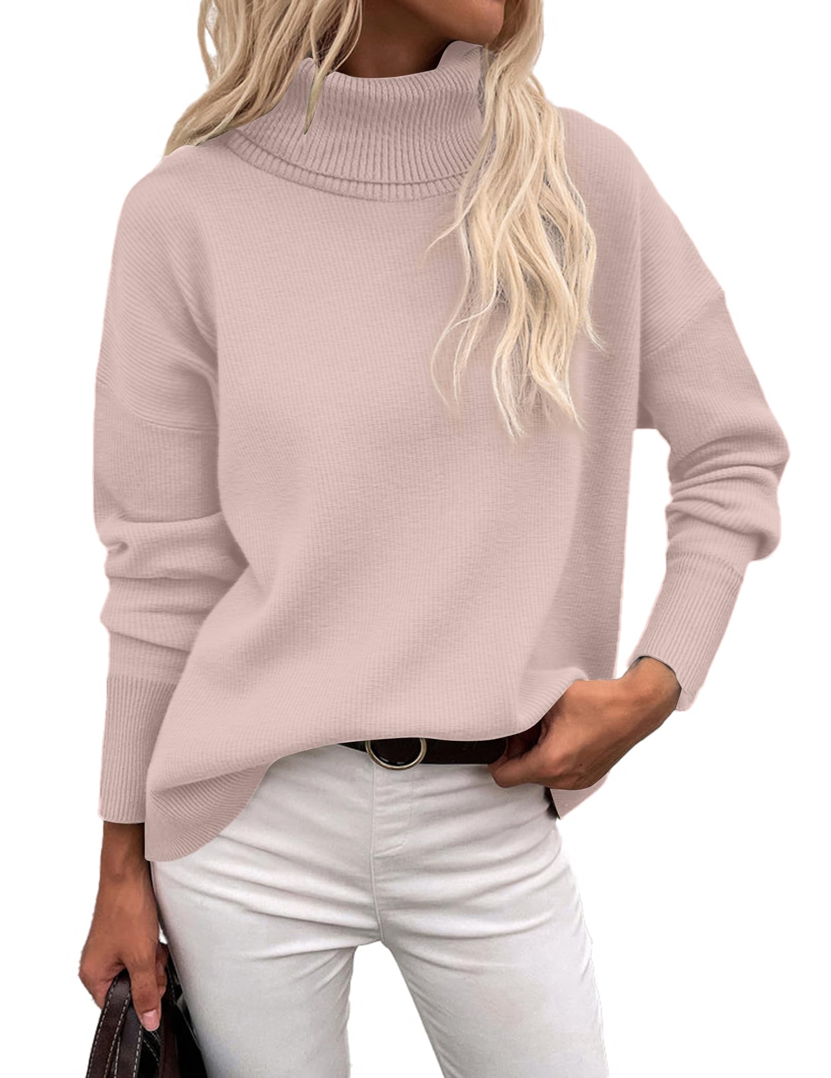 Zeagoo Maglione Dolcevita Donna Maglia Invernale Maniche Lunghe Maglioncino | Morbido Caldo Maglioni Elegante Pullover per l'Autunno Inverno S-XXL