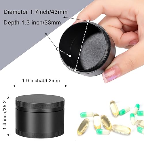 Miniatura 2 de Pastillero de metal portátil, pastillero diario impermeable individual para viajes, contenedor de píldoras, organizador de pastilleros redondos de