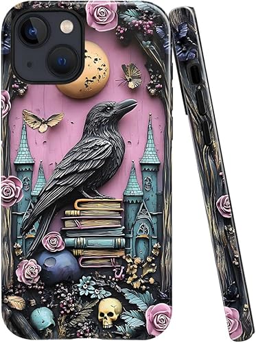 Miniatura 20 de Funda TnXee Compatible con iPhone 15 Pro Max, Funda híbrida brillante de 2 capas para prevenir caídas para niñas y niños, Flor de vidrio manchado