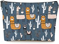 Vista 27 de Pequeña bolsa de maquillaje para bolso Linda bolsa de lona impermeable de cosméticos para mujeres, con cremallera, bolsa de viaje para artículos