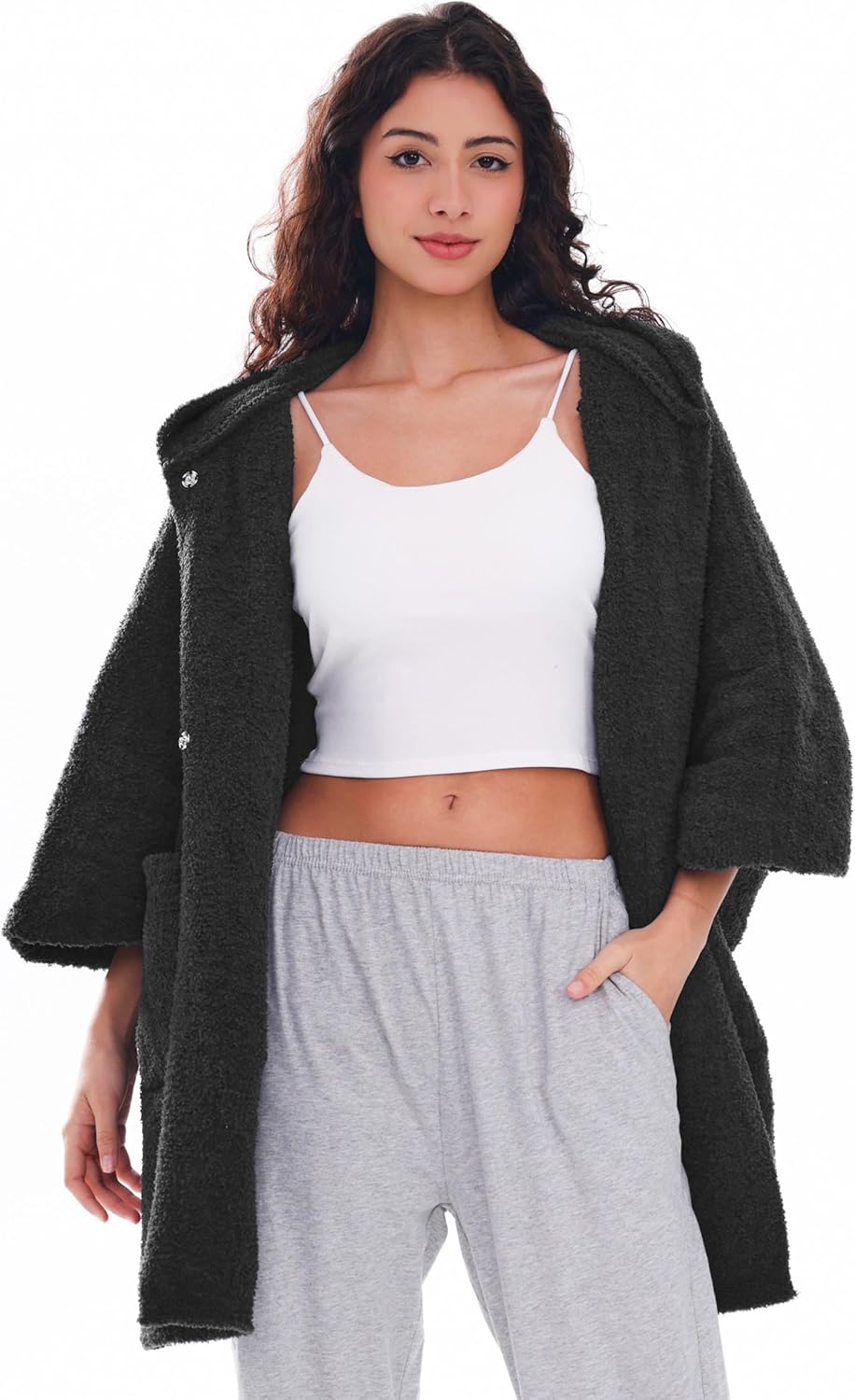 WDCOZY Wearable Blanket Hoodie Poncho Throw Comfy Soft Warm Cape Shawl Cozy Cloak Wrap Hooded with Sleeves For Women Adults - Image 5