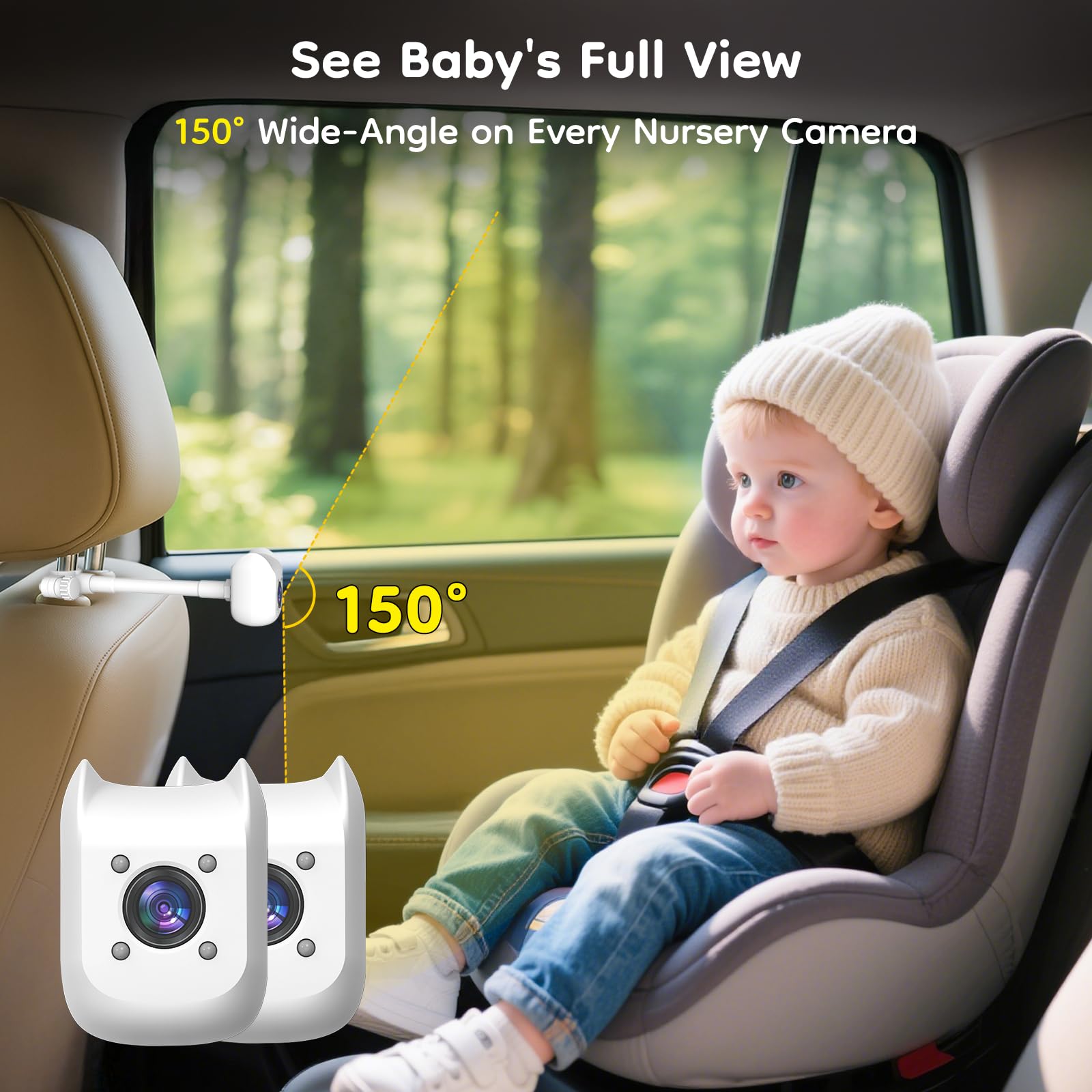 ELECROW 2-Kids Baby Car Camera for Seat with 6.86 Inch Ultrawide Display - Image 4