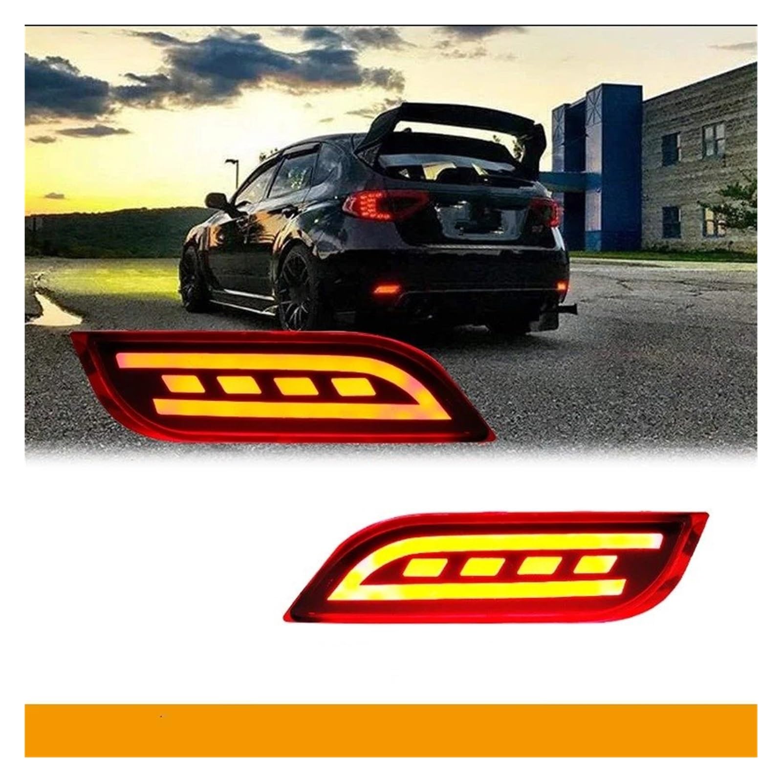 Pilotos Traseros coche Para Subaru Para Impreza Para WRX Para STi XV Para Crosstrek Reflectores Parachoques LED Luces Antiniebla Traseras 12 V(Smoked Lens)