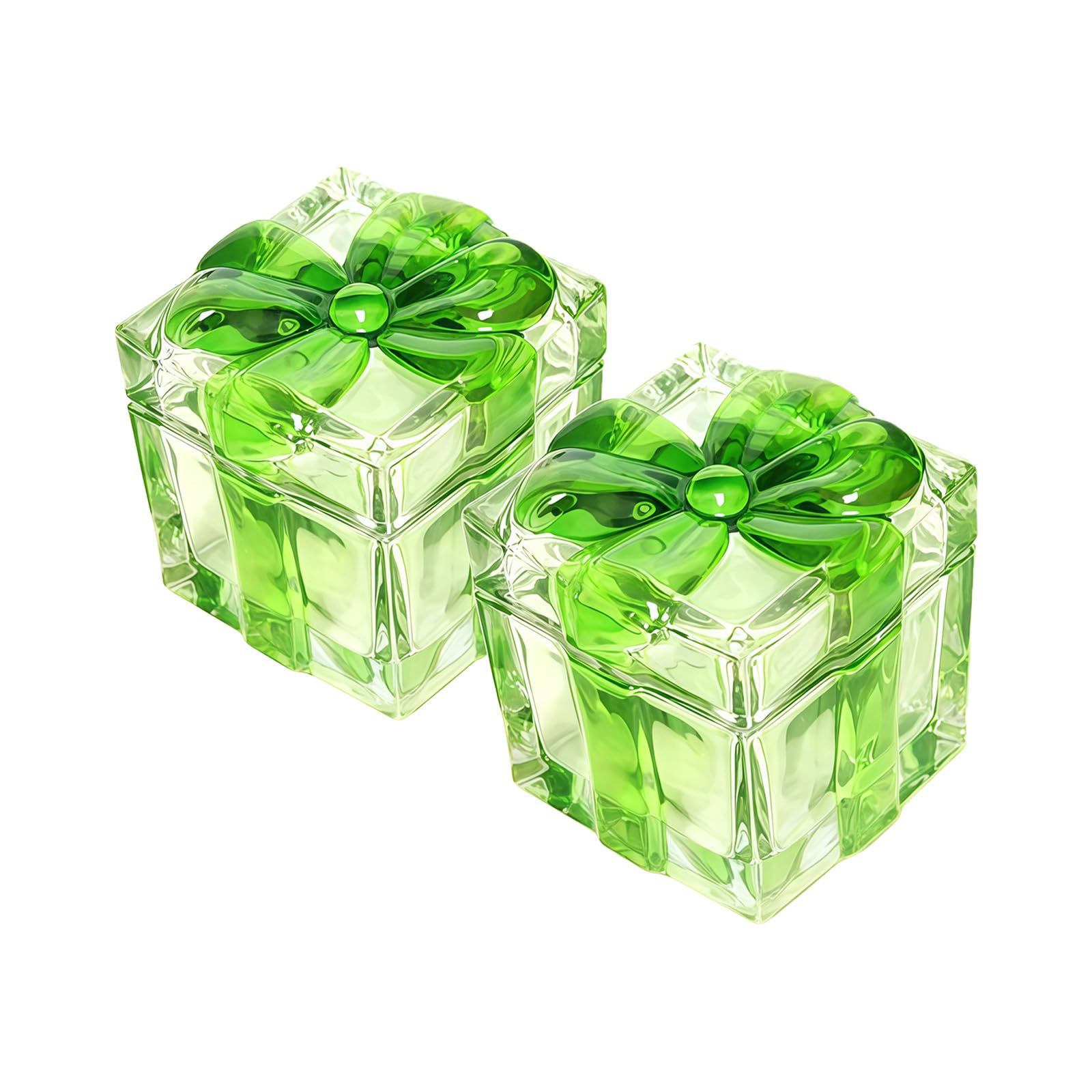 Kalttoy 2 Pieces Multifunctional Glass Jars for Candy Coffee Storage Transparency Sugar Container with Bowknot Lid Kitchen Storage Jar