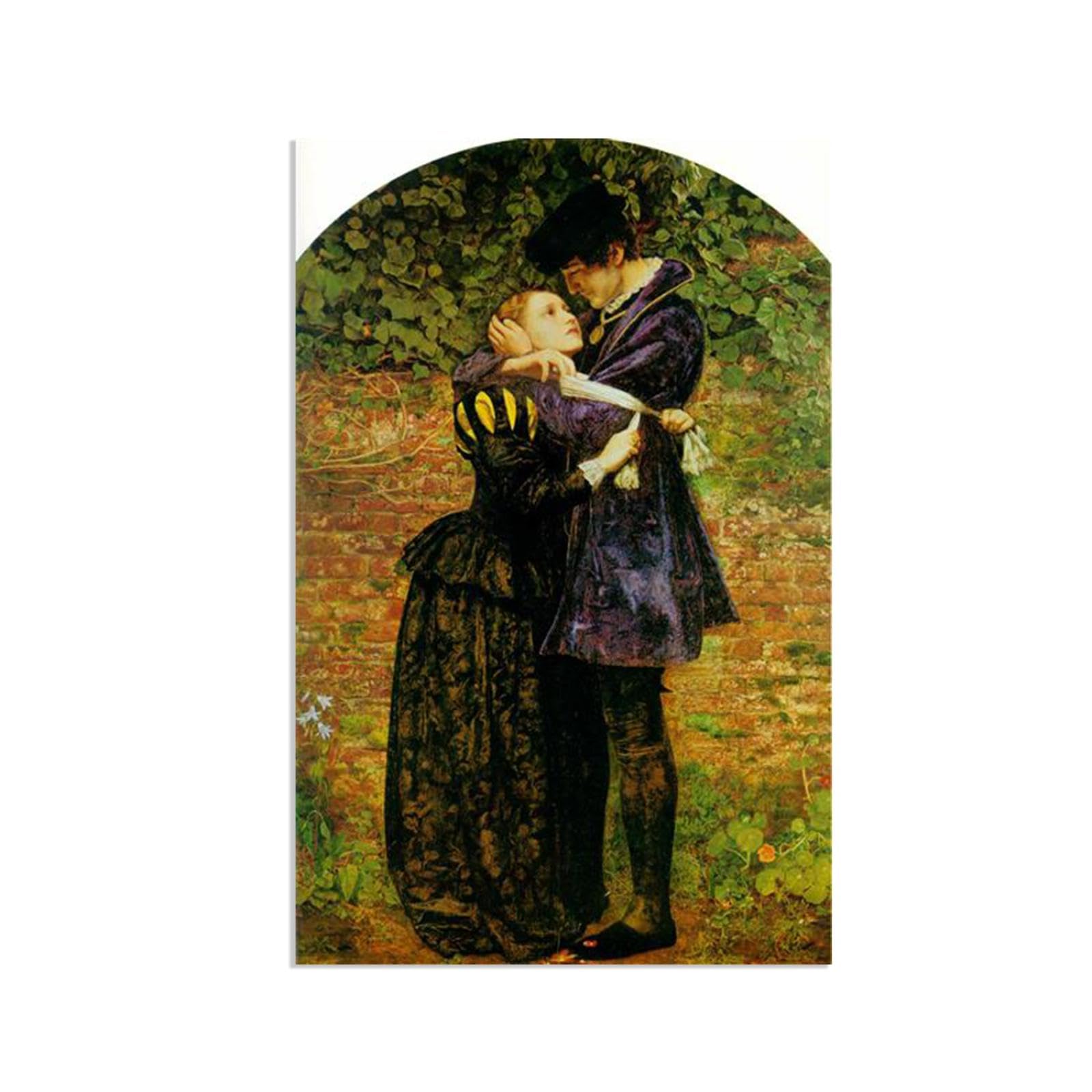 A Huguenot, on St. Bartholomew's Day by John Everett Millais Poster,Classic Oil Painting Wall Art,John Everett Millais Giclee Art Prints on Canvas Wall Decor30x20cm(12x8in) Frameless